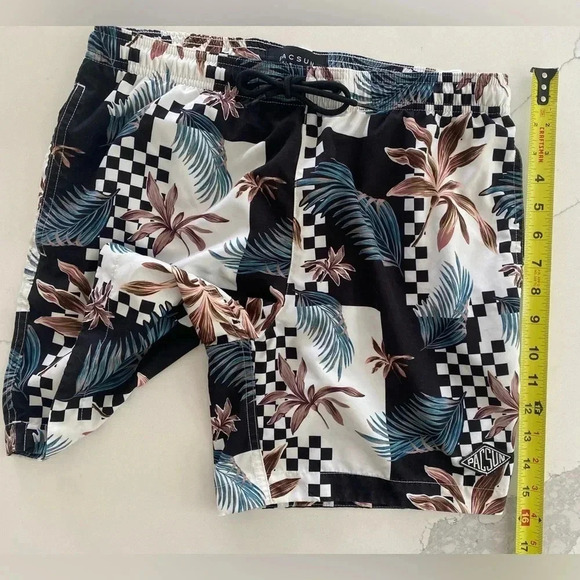 Pacsun Tropical Hawaiian Drawstring Lined Swim Cruise Board Shorts Men’s S EUC - Picture 4 of 6